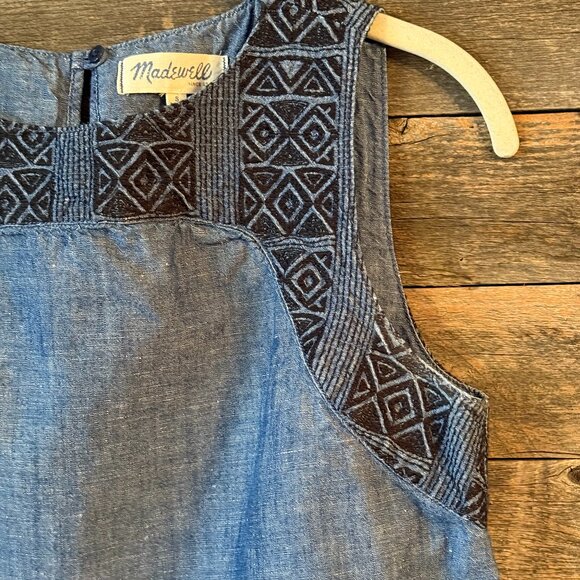 Madewell Embroidered Linen Tank in S - Picture 4 of 5